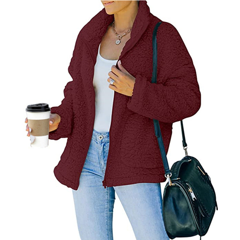 Fashionable Plush Warm Jacket Women - RIFTOO