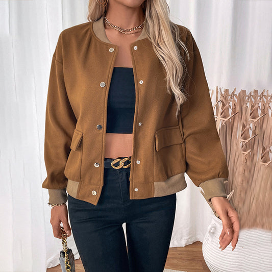 Women’s Single-Breasted Jacket – Half-Turtleneck & Stylish Pockets - RIFTOO