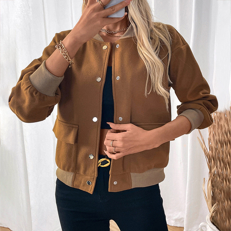 Women’s Single-Breasted Jacket – Half-Turtleneck & Stylish Pockets - RIFTOO