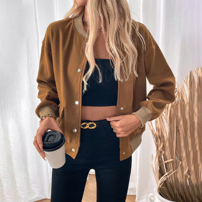 Women’s Single-Breasted Jacket – Half-Turtleneck & Stylish Pockets - RIFTOO