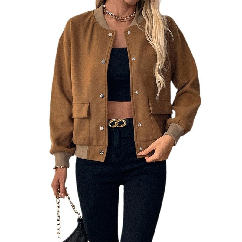 Women’s Single-Breasted Jacket – Half-Turtleneck & Stylish Pockets - RIFTOO