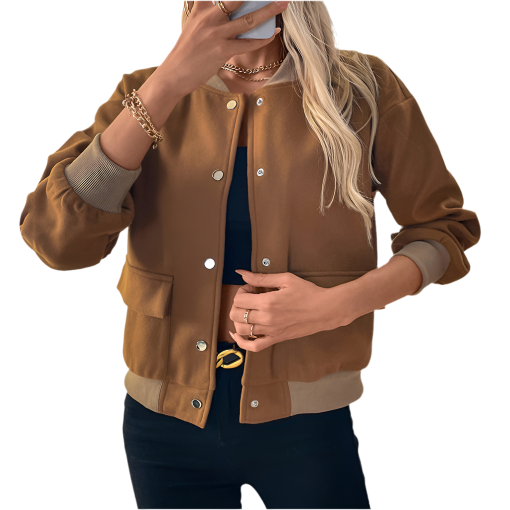 Women’s Single-Breasted Jacket – Half-Turtleneck & Stylish Pockets - RIFTOO