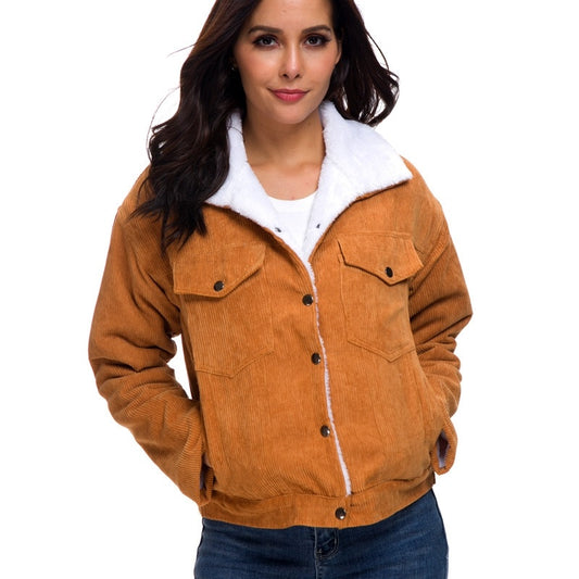 Women’s Autumn Corduroy Jacket – Thick & Cozy Outerwear - RIFTOO