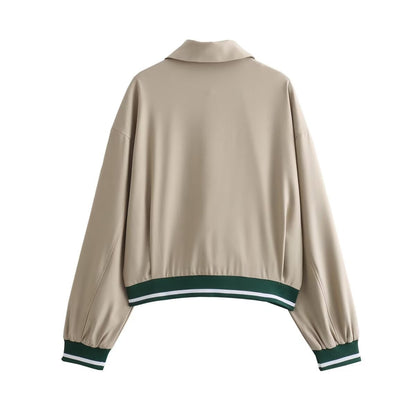 European And American Fashion Casual Contrast Color Loose Flight Jacket Baseball Uniform Jacket - RIFTOO